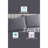 sevilya Renkli Mikro Fermuarlı Su Geçirmez Sıvı Geçirmez Yastık Alezi Yastık Koruyucu (2 adet)