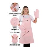 sevilya Simple 3'lü Set Ayar Askılı Cepli Mutfak Önlüğü Seti (2 ELDİVEN) Şef Garson Kafe Aşçı Barista
