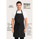 sevilya Striped Ayar Askılı Mutfak Önlüğü Barista Chef Şef Önlüğü Aşçı Önlüğü