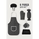 sevilya Trendy Çeyiz 6 Parça Çeyiz Seti (Mutfak Önlüğü, aşçı beresi, havlu, poşetlik, eldiven ve tutacak)