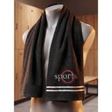 Sevim %100 Pamuk Spor Havlusu 30X100 cm – Gramajlı, Uzun Spor Havlusu, Fitness, Pilates, Antrenman ve Gym Havlusu - Gri - Siyah - 30 x 100 cm