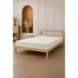Sevim %100 Pamuk Tek Kişilik Lastikli Çarşaf - Düz Renk - 100X200 cm & 120X200 cm - Krem