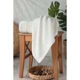 Sevim %100 Pamuk Yumuşak Kabartmalı Diyagonal Çizgili 2'li El Havlusu 50x90 cm – Krem