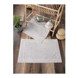 Sevim %100 Pamuklu 2'li Set Ayak Havlusu - Yumuşak & Kalın - Gri & Damask Desenli Havlu Takımı - 50x70 Cm