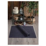 Sevim 2'li Ayak Havlusu Seti - %100 Pamuk Antrasit Havlu Takımı - 50x70 Cm - Çizgili & Çerçeveli