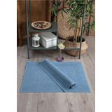 Sevim 2'li Ayak Havlusu Seti - %100 Pamuk Indigo Mavi Havlu Takımı - 50x70 Cm - Yumuşak & Yüksek Su Emici