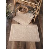 Sevim 2'li Ayak Havlusu Seti - %100 Pamuklu & Kapuçino Renk Havlu - Damask Desenli & Yumuşak - 50X70 cm - 50 x 70 cm - Cappuccino