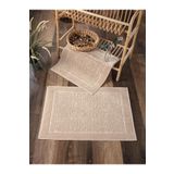 Sevim 2'li Ayak Havlusu Seti - %100 Pamuklu & Kapuçino Renk Havlu - Damask Desenli & Yumuşak-50x70cm