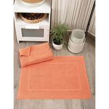 Sevim 2'li Diyagonal Çizgili Ayak Havlusu Seti - %100 Pamuk Havlu Takımı - 50X70 cm - Kiremit - 50 x 70 cm