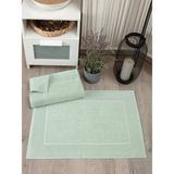 Sevim 2'li Diyagonal Çizgili Ayak Havlusu Seti - %100 Pamuk Havlu Takımı - 50X70 cm - Yeşil - 50 x 70 cm
