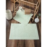 Sevim 2'li Mint Yeşili Ayak Havlusu Seti - %100 Pamuk - Damask Desenli Havlu Takımı - 50X70 cm - 50 x 70 cm