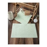 Sevim 2'li Mint Yeşili Ayak Havlusu Seti - %100 Pamuk - Damask Desenli Havlu Takımı - 50x70 cm