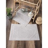 Sevim 2'li Set Damask Desenli Ayak Havlusu - Yumuşak & Kalın - %100 Pamuklu Gri Havlu Takımı - 50X70 cm - 50 x 70 cm