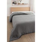 Sevim 4 Kat Müslin Yatak Örtüsü - %100 Pamuk, Çift Taraflı Müslin Pike - 240X260 cm - Gri - 240 x 260 cm