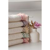 Sevim 5'li Püskül Dantelli Mutfak Havlusu Seti -40X60 cm Kurulama Havlusu Takımı- %100 Pamuk - 40 x 60 cm - Ekru