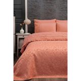Sevim 7 Parça Nevresimli Pike Takımı - 240X260 cm Dantelli Şönil Yatak Örtüsü Seti - Kayısı - Somon - 240 x 260 cm