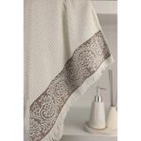 Sevim Bambu Banyo Havlusu - Püsküllü & Ekstra Yumuşak & Süper Emici - 70x140 cm - Ekru