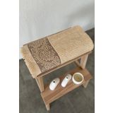 Sevim Bambu Kabartma Bordürlü Banyo Havlusu - Ekstra Yumuşak & Güçlü Su Emici - 70X140 Cm - Kapuçino