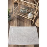 Sevim Damask Desenli Ayak Havlusu 1 Adet - 60x100 cm Yumuşak Banyo Paspası- %100 Pamuk - Gri