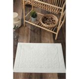 Sevim Damask Desenli Ayak Havlusu 1 Adet - 60x100 cm Yumuşak & Kalın - %100 Pamuk - Ekru