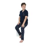 Sevim Erkek Çocuk Kısa Kol Önden Düğmeli Lacivert Pijama Takım C4T7N68 LACİVERT 116