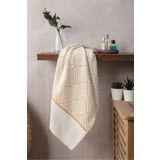 Sevim Geometrik Desenli Zemini Renkli Bambu El Havlusu - 50x90 cm - Hardal