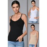 Sevim Kadın Atlet 3'lü Paket Renkli Esnek Kumaş %93 Pamuk ile Rahat Kullanım Sunar - 2XL