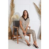 Sevim Kadın Kısa Kol Leopar Pijama Takım C7T1N6O51 Leopar L