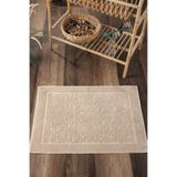 Sevim Kapuçino Damask Desenli Ayak Havlusu 1 Adet - 60x100 cm Yumuşak Paspas - %100 Pamuk