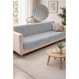 Sevim Kaymaz Taban Koltuk Örtüsü - Wellsoft & Peluş Koltuk Örtüsü- 180X215 cm - Gri - 180 x 215 cm