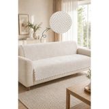 Sevim Kaymaz Taban Peluş Koltuk Örtüsü - Wellsoft Koltuk Örtüsü - 170X210 cm - Ekru - 170 x 210 cm