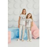 Sevim Kız Çocuk Kısa Kol Bej Melanj Pijama Takım C0T7N68 BEJ MELANJ 104