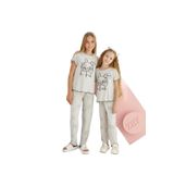 Sevim Kız Çocuk Kısa Kol Bej Melanj Pijama Takım C0T7N68 BEJ MELANJ 128