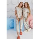 Sevim Kız Çocuk Kısa Kol Bej Melanj Pijama Takım C3T8N68 Bej Melanj 104
