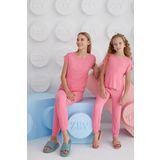 Sevim Kız Çocuk Kısa Kol Pembe Pijama Takım C1T8N68 Pembe 128