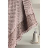 Sevim Püsküllü Bambu Banyo Havlusu - Lila Renk Ekstra Yumuşak Havlu - 70X140 cm - Kabartma Bordürlü - 70 x 140 cm