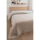 Sevim Tek Kişilik 4 Kat Müslin Yatak Örtüsü - %100 Pamuk, Çift Taraflı Müslin Pike - 170X240 cm - Bej - 170 x 240 cm