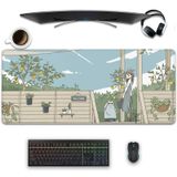 Sevimli Anime Mouse Pad, Japon Sokak Fare Altlığı Kawaii Oyun Büyük Masa Paspasları Dikişli Kenarları ile Genişletilmiş Mouse Pad Estetik Manzara Köy Şehir Ofis Ev İşleri için Büyük Klavye Matı (27,5