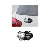 Sevimli Arabada Bebek Var Yazısı Araba Oto Sticker Sİyah Renk Etiket