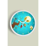 Sevimli Arı Çocuk Odası Duvar Saati - 35cm - Önü Camlı Beyaz Kasa - Sessiz Mekanizma, JH0760S35BKP