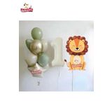 Sevimli Aslan 1 Yaş Krem Yaşlı Doğum Günü Parti Seti Süsü