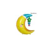 Sevimli Ay Ve Sarkan Yıldızlar Folyo Balon 78 * 53 Cm Büyük Boy & Helyuma Uyumlu Parti Balonu