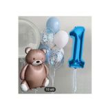 Sevimli Ayi Folyo Balon Yaş Seti, Kahverengi1