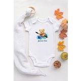 Sevimli Ayı Sky Summer Time Bebek Body Beyaz Bebek Badi Zıbın, 9 Ay