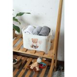 Sevimli Ayıcık Baskılı Dikdörtgen Oyuncak Havlu Çamaşır Sepeti 25 x 14 x 18
