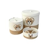 Sevimli Ayıcıklar Doğal Çoçuk Odası Dekoru Jüt Konsept Sepet Organizer Süs Oyuncak, Battaniye Çamaşır Düzenleyici Kız Erkek Çocuk Odaları Kreşler için Unisex Sepet Geniş Hacim Yumşak Dokulu Organizer