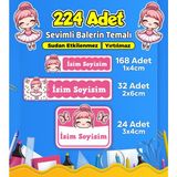 Sevimli Balerin Temalı Okul Kreş Kişiye Özel Isim Etiket Seti - Model 450