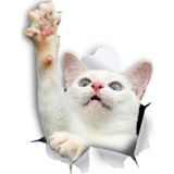 Sevimli Beyaz Yavru Kedi Araba Leptop Sticker Yapıştırma 18 cm