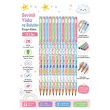 Sevimli Bulutlar Kurşun Kalem 12 Adet Faber Castell Yuvarlak Gövdeli Siyah Kurşun Kalem Yumuşak Yazım Kolay Tutuş Kalite