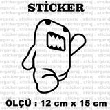 Sevimli Canavar 2 Adet Sticker Otomobil Motosiklet Kask Atv Laptop Pc Tablet Buzdolabı Kapı Cam Araba Sticker Etiketleri